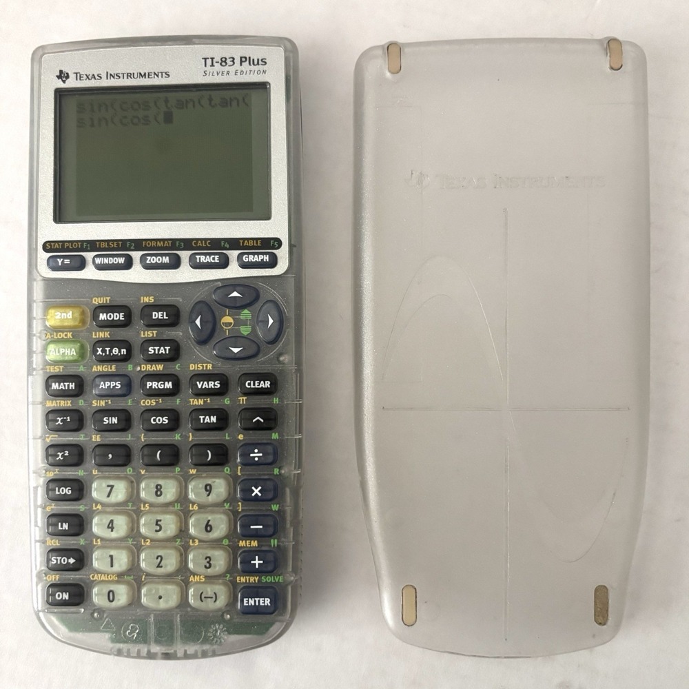 Texas Instruments TI-83 Plus Silver Edition Clear Graphing Calculator Cover WORK
